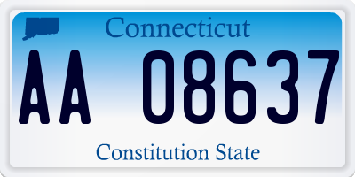 CT license plate AA08637