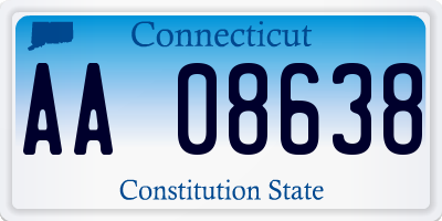 CT license plate AA08638