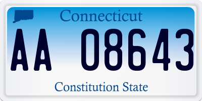 CT license plate AA08643