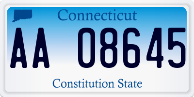 CT license plate AA08645