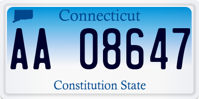 CT license plate AA08647