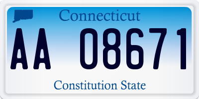 CT license plate AA08671