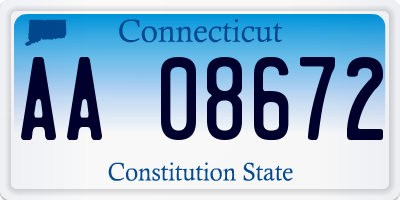 CT license plate AA08672