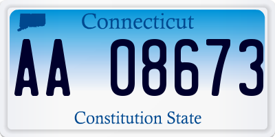 CT license plate AA08673