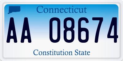 CT license plate AA08674