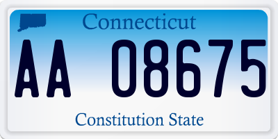 CT license plate AA08675