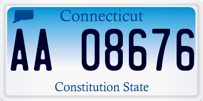 CT license plate AA08676