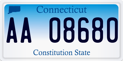 CT license plate AA08680