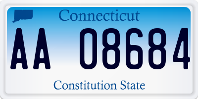 CT license plate AA08684