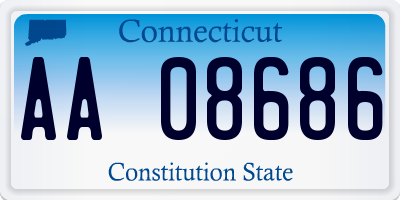 CT license plate AA08686