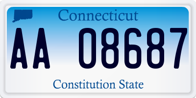 CT license plate AA08687