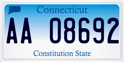 CT license plate AA08692