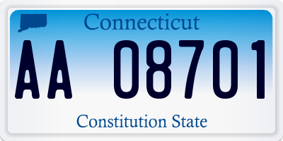 CT license plate AA08701