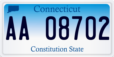 CT license plate AA08702