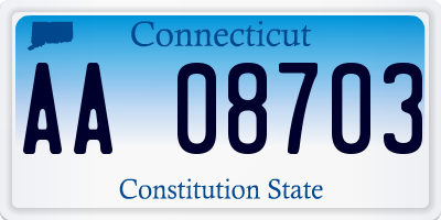 CT license plate AA08703