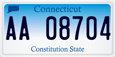 CT license plate AA08704