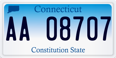 CT license plate AA08707