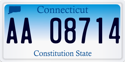 CT license plate AA08714