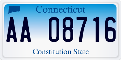 CT license plate AA08716