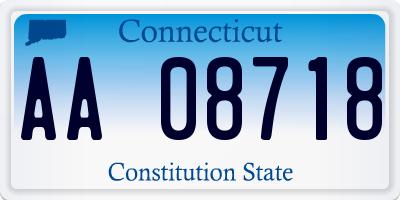 CT license plate AA08718