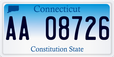 CT license plate AA08726