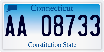 CT license plate AA08733