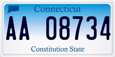 CT license plate AA08734