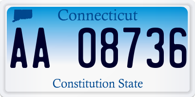 CT license plate AA08736