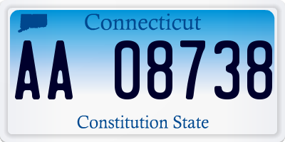 CT license plate AA08738