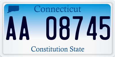 CT license plate AA08745