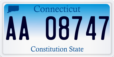 CT license plate AA08747