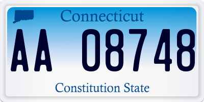 CT license plate AA08748