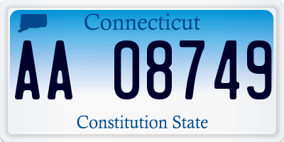 CT license plate AA08749