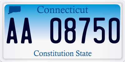 CT license plate AA08750