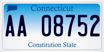 CT license plate AA08752