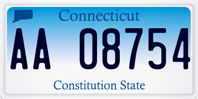 CT license plate AA08754