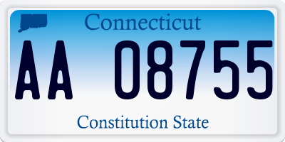 CT license plate AA08755