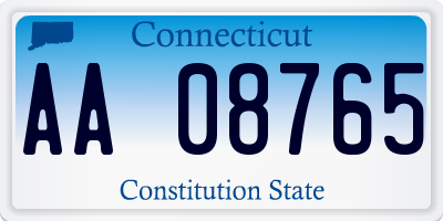 CT license plate AA08765