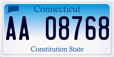 CT license plate AA08768