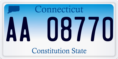 CT license plate AA08770