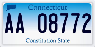 CT license plate AA08772