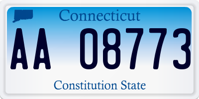 CT license plate AA08773