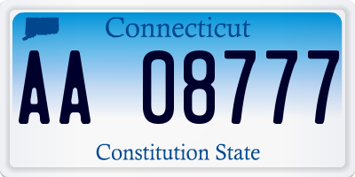 CT license plate AA08777