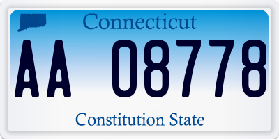 CT license plate AA08778