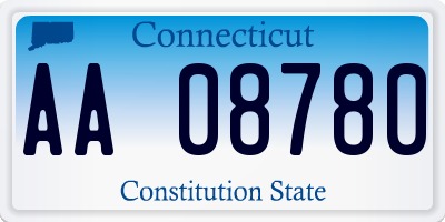 CT license plate AA08780