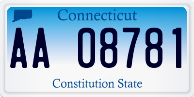 CT license plate AA08781