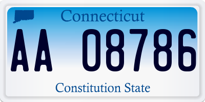 CT license plate AA08786