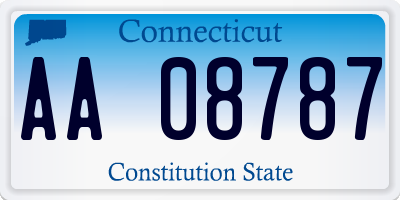 CT license plate AA08787