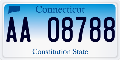 CT license plate AA08788