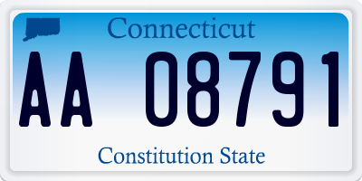 CT license plate AA08791